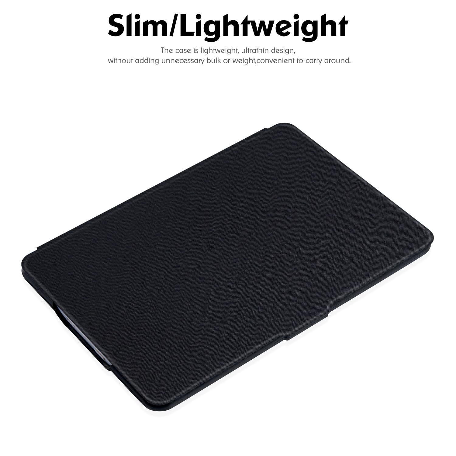 Slim Case für ältere Kindle Paperwhite 2012–2017 (Modell Nr. EY21 & DP75SDI) – PU-Leder-Folio-Smart-Schutzhülle mit automatischer Sleep/Wake-Funktion (klassisches Schwarz)