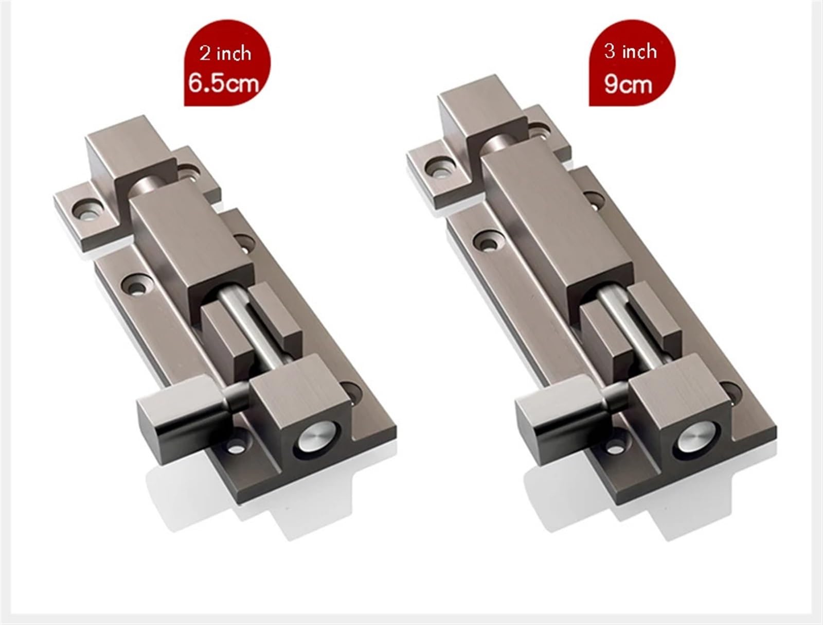 Verrou Porte Exterieur 1Pcs Safety Guard Latch Slide Lock Door Drawer Barrel Bolt 2Inch/3Inch Silver Thick Aluminum Alloy Open With Screw(3 inch)