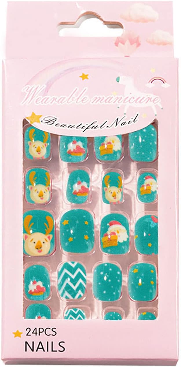 in Patch A Nail 24pc Wearable Nail Pack Cute Nail Christmas Children's Patch Children's False Nails : Beauty & Personal Care
