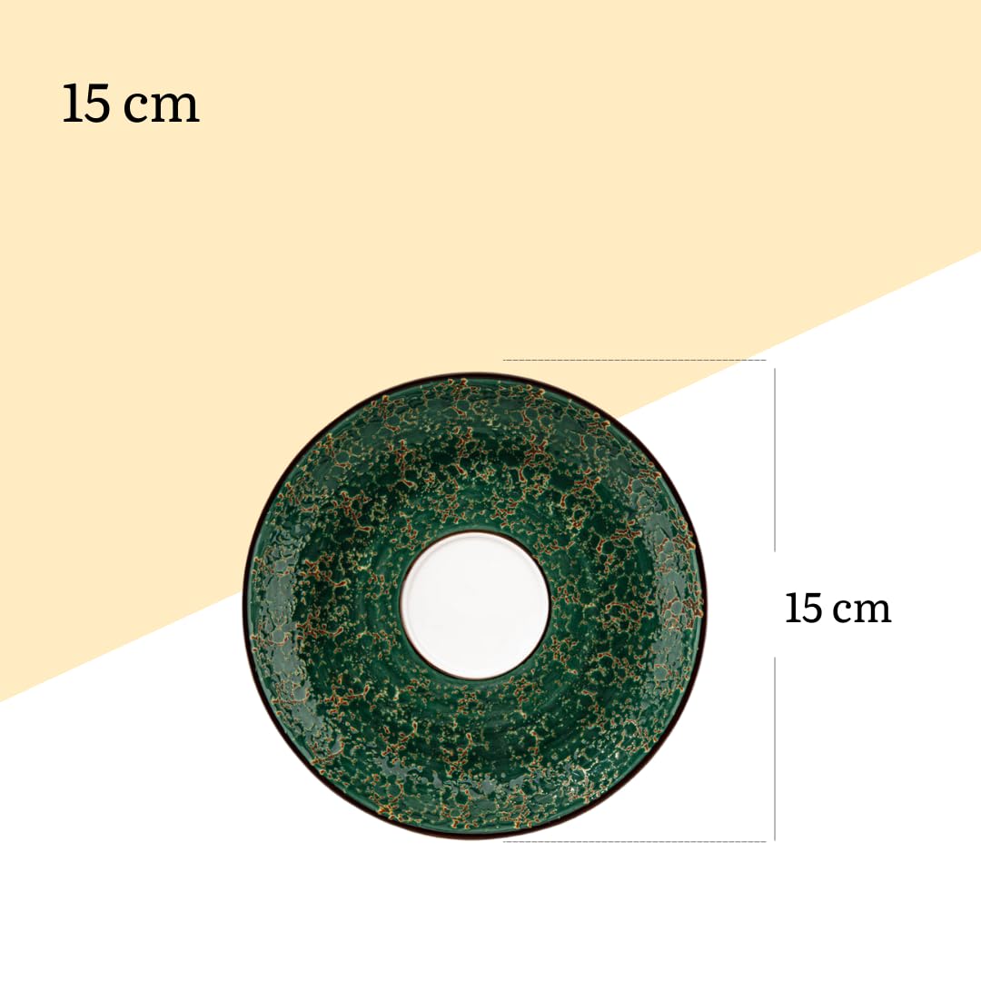 Wilmax - porcelanowy kubek do kawy - pistacjowy i zielony kubek do kawy 300 ml ze spodkiem 15 cm - filiżanka do herbaty, kawy, cappuccino - porcelanowe filiżanki