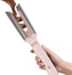 LA MAESII Automatic Rotating Curling Iron, 1 Inch Hair Curler with 3 Temps Fast Heating, 2-Way Rotating Curling Wand, Ceramic Coating, Ionic, Anti-Scald & Tangle, Dual Voltage Auto Shut-Off for Hair Styling (Gray)