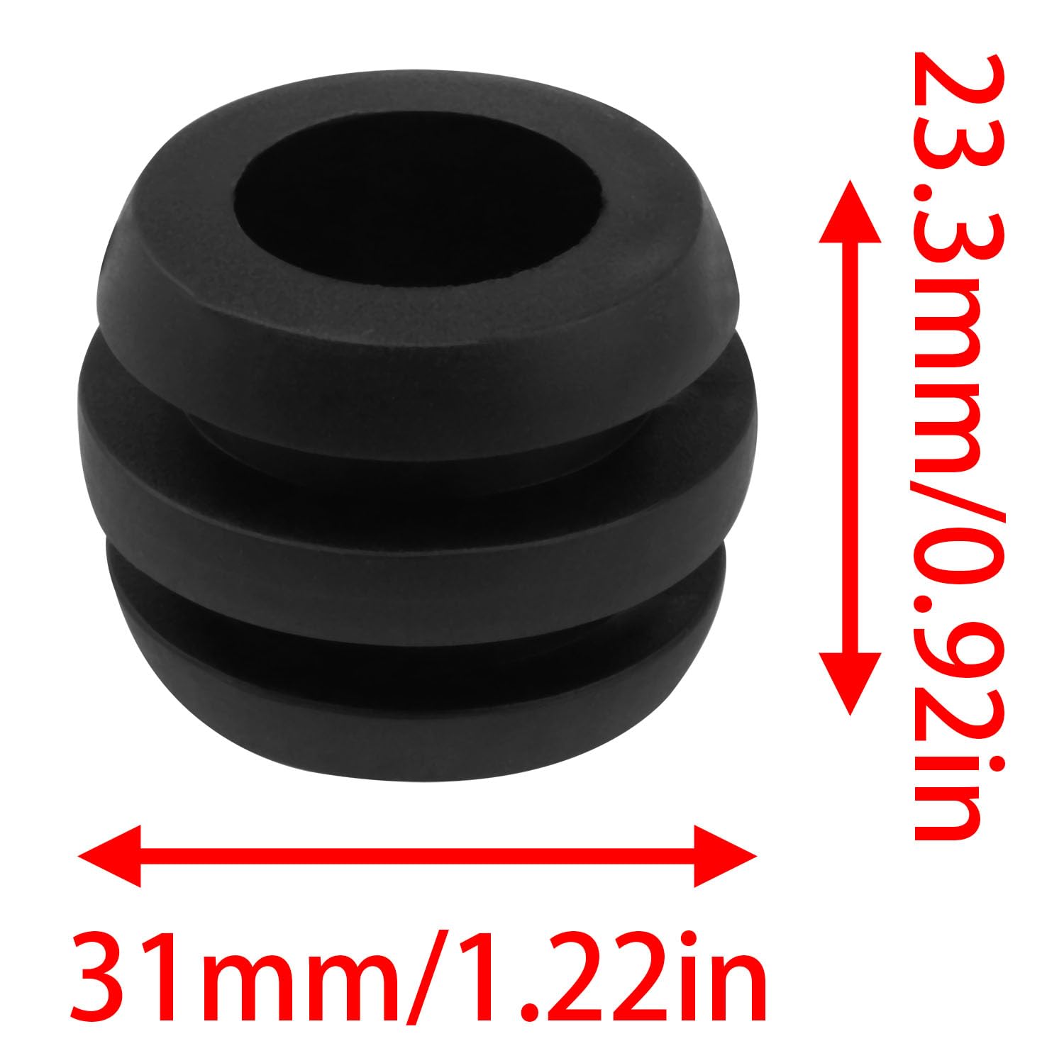 Coussinets en caoutchouc pour babyfoot standard Noir 29 x 24 x 16 mm Lot de 10