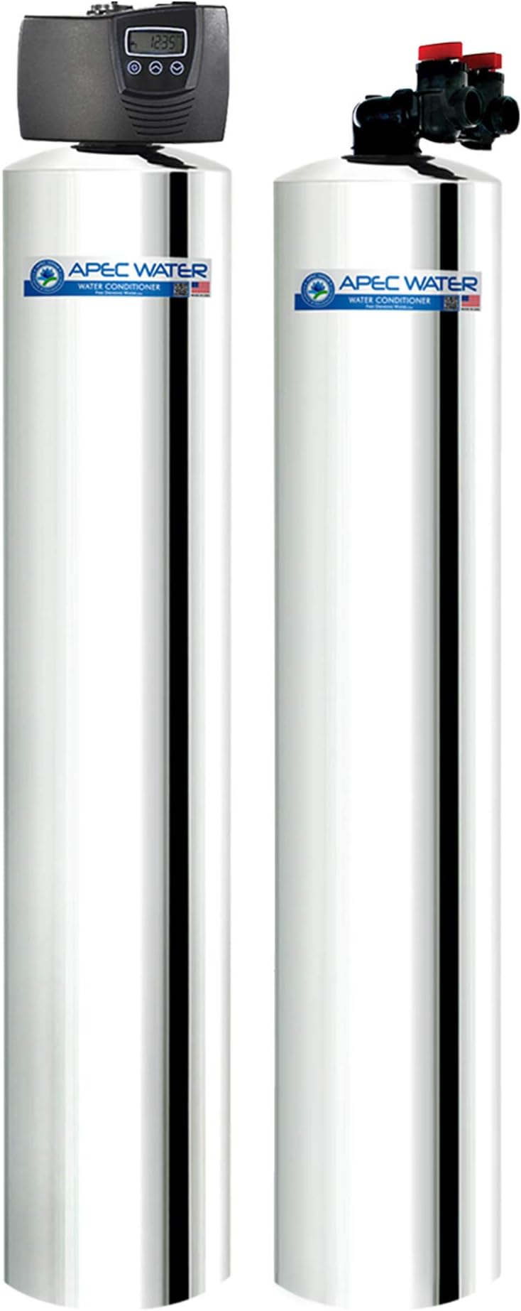 APEC Water Systems WH-SOLUTION-MAX10 Flagship Whole House Water Filter with Electronic Control Valve & Salt Free Water Softener Systems for 1-3 Bathrooms