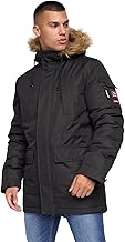 Crosshatch Mens Waterproof Parka Shower Resistant Padded Fur Hood Winter Coat Jacket by JeanBase