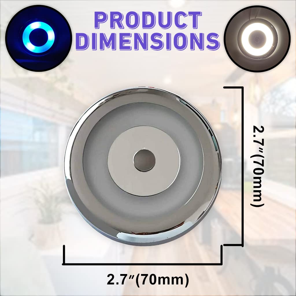 RV Interior Lights 12V - 70mm LED Ceiling Dome Light with 24V Integrated Touch Switch Dimmer - 3200k Super Bright LED RV Lights for Motorhome, Camper, Caravan & Travel - Surface Mount Puck Light