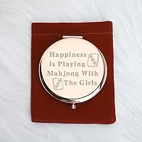 Vista 6 de WUSUANED Divertido espejo de maquillaje Mahjong Happiness is Playing Mahjong con Mahjong Player Gifts Chinese Game Lover Gift