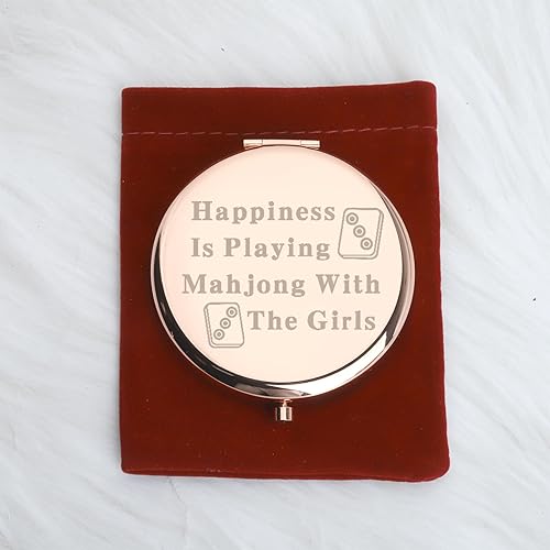 Miniatura 6 de WUSUANED Divertido espejo de maquillaje Mahjong Happiness is Playing Mahjong con Mahjong Player Gifts Chinese Game Lover Gift