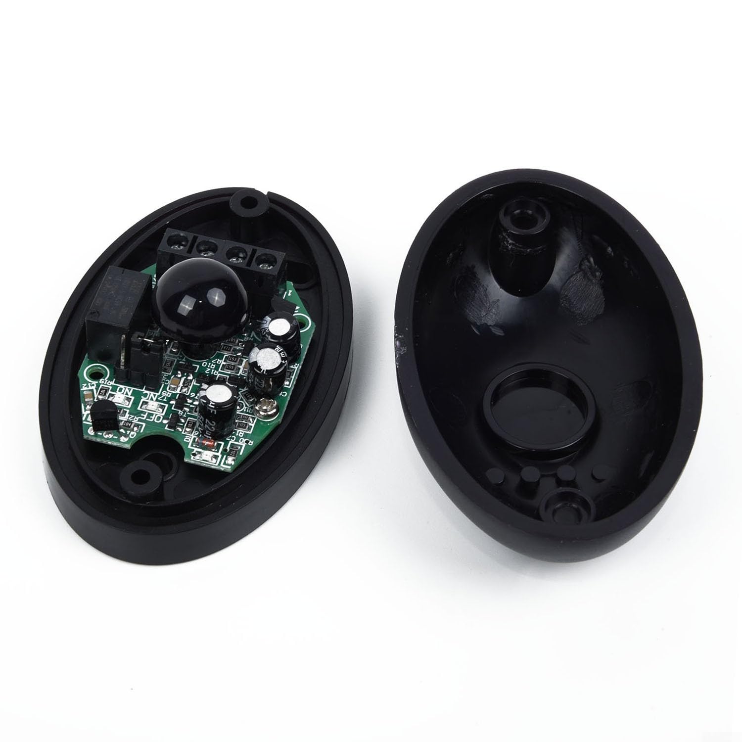 Juego de dos sensores de fotocélula para puertas correderas, diseñados para funcionar a 12 V/24 V CC con capacidades de ajuste automático en mal tiempo