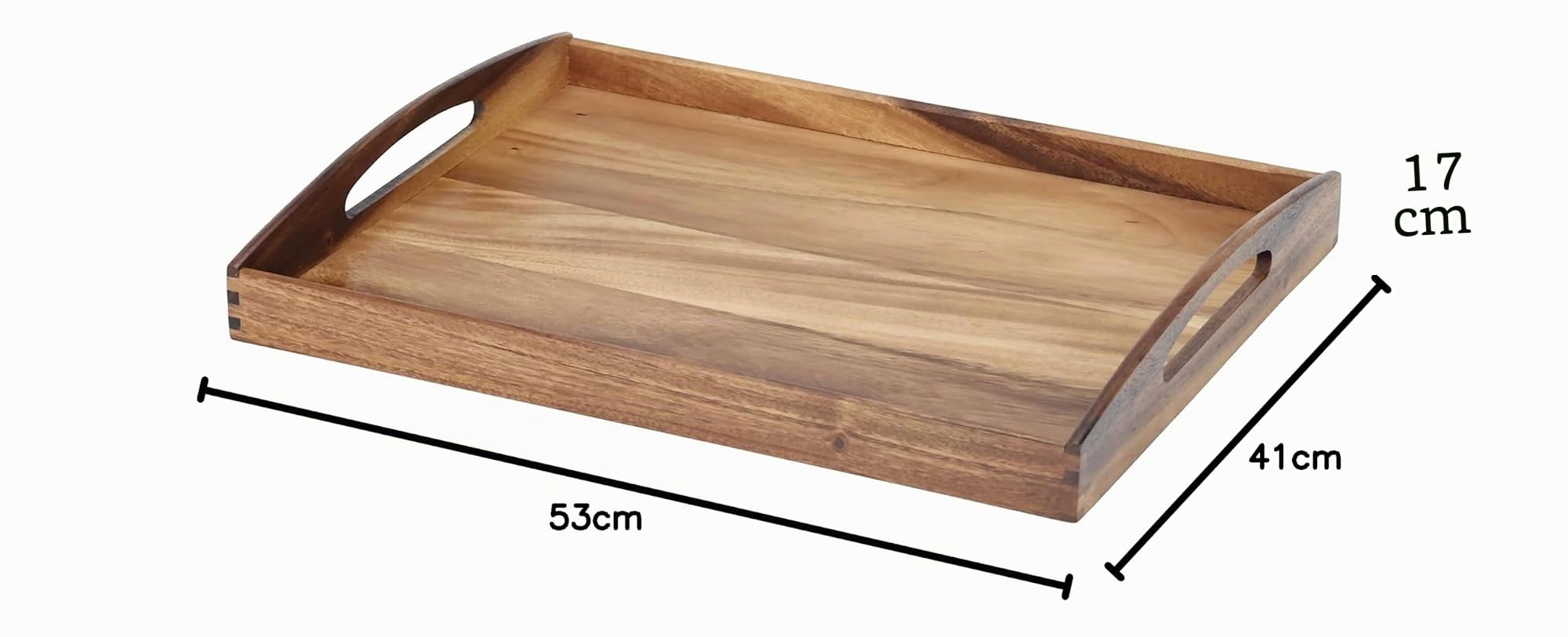 Zassenhaus 55542 Bandeja Rectangular de Madera de Acacia, 53 x 41 x 7 cm