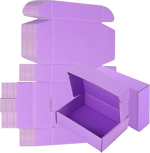 Miniatura 1 de Paquete de 25 cajas de envío pequeñas de cartón corrugado morado de 7 x 5 x 2 pulgadas, caja corrugada para embalaje de pequeñas empresas, cajas de