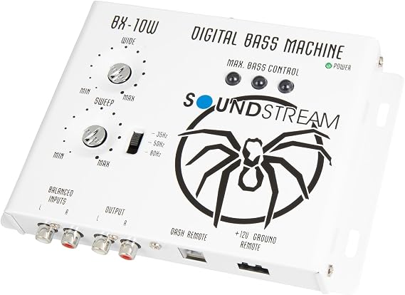 Soundstream BX-10W White Bass Processor | Car Audio Bass Restoration Processor with Remote Control | Subwoofer Bass Booster and Epicenter Alternative for Factory & Aftermarket Sound Systems