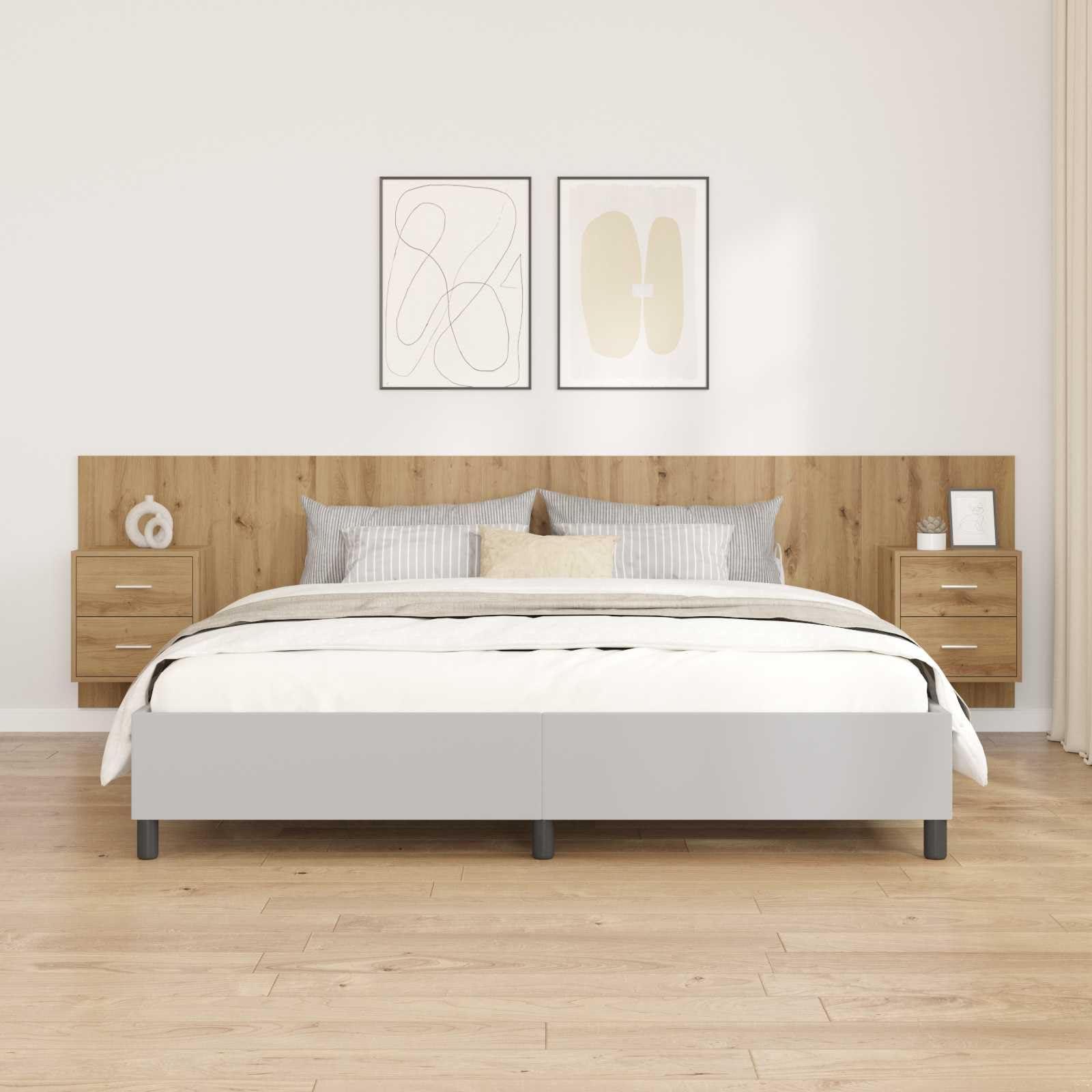 vidaXL Cabecero con Mueble 3 uds. Roble Artisan Madera de ingeniería