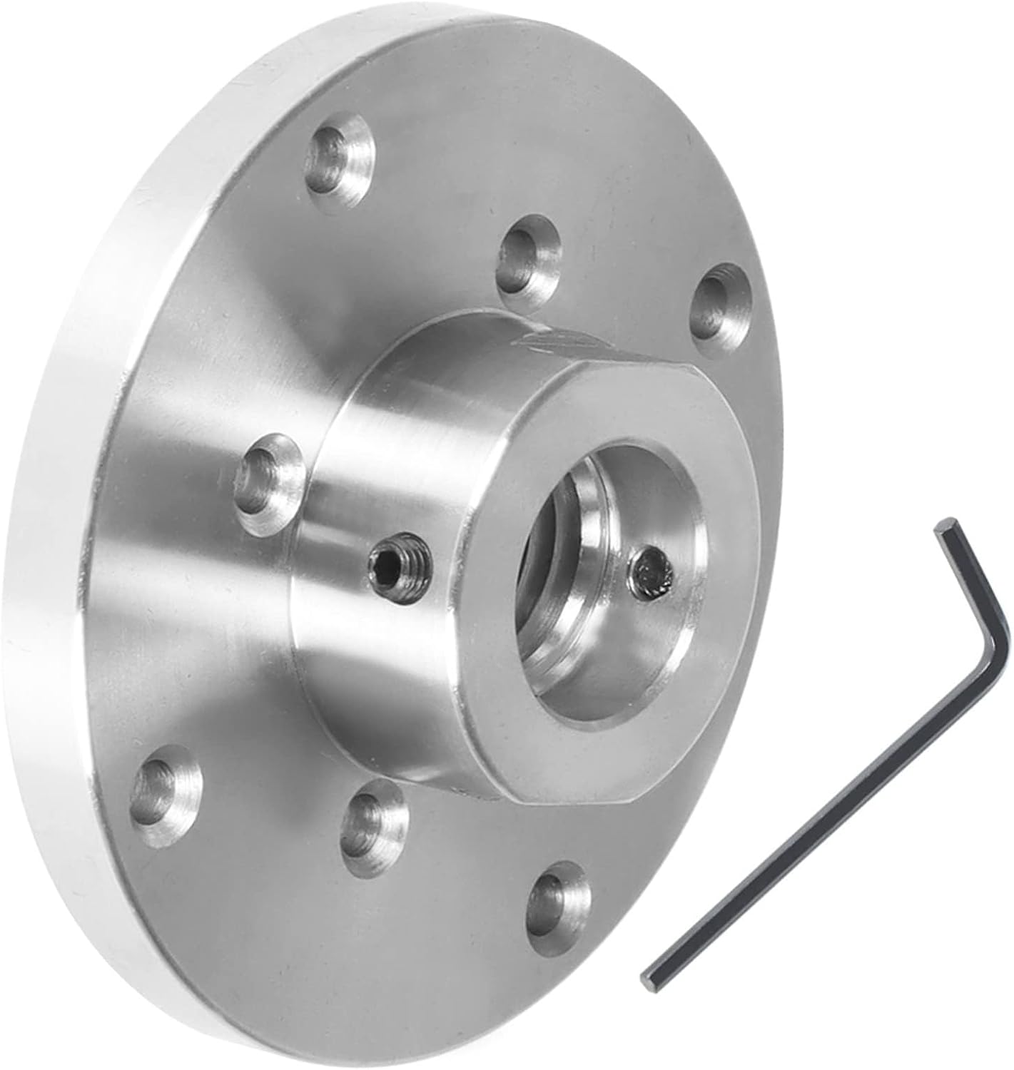 findmall 4 Inch Steel Wood Lathe Face Plate 1 Inch x 8TPI Threaded with Locking Set Screw for Wood Lathe Turning Reversing Lathes