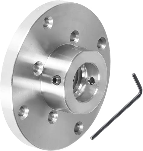 findmall Placa frontal de torno de madera de acero de 4 pulgadas, 1 pulgada x 8TPI, roscada con tornillo de bloqueo para torno de madera, tornos de