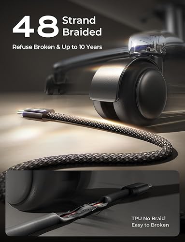 Miniatura 4 de LISEN Paquete de 2 cables USB-C a USB-C 6.6+6.6 pies Cable de carga para iPhone 15 Pro Max de 60 W