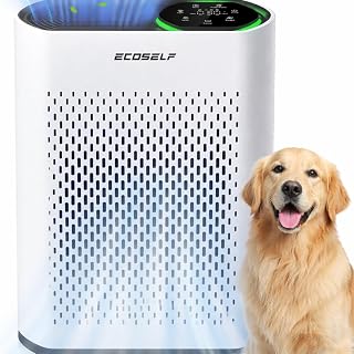 ECOSELF Air Purifiers for Home Large Room up to 2400 Ft², Air Purifiers for Bedroom 360° Air Intake with Sleep Mode, HEPA Air Purifier, Air Cleaner for Smoke PoIIen Pet Dander - Amazon product rated Grade A