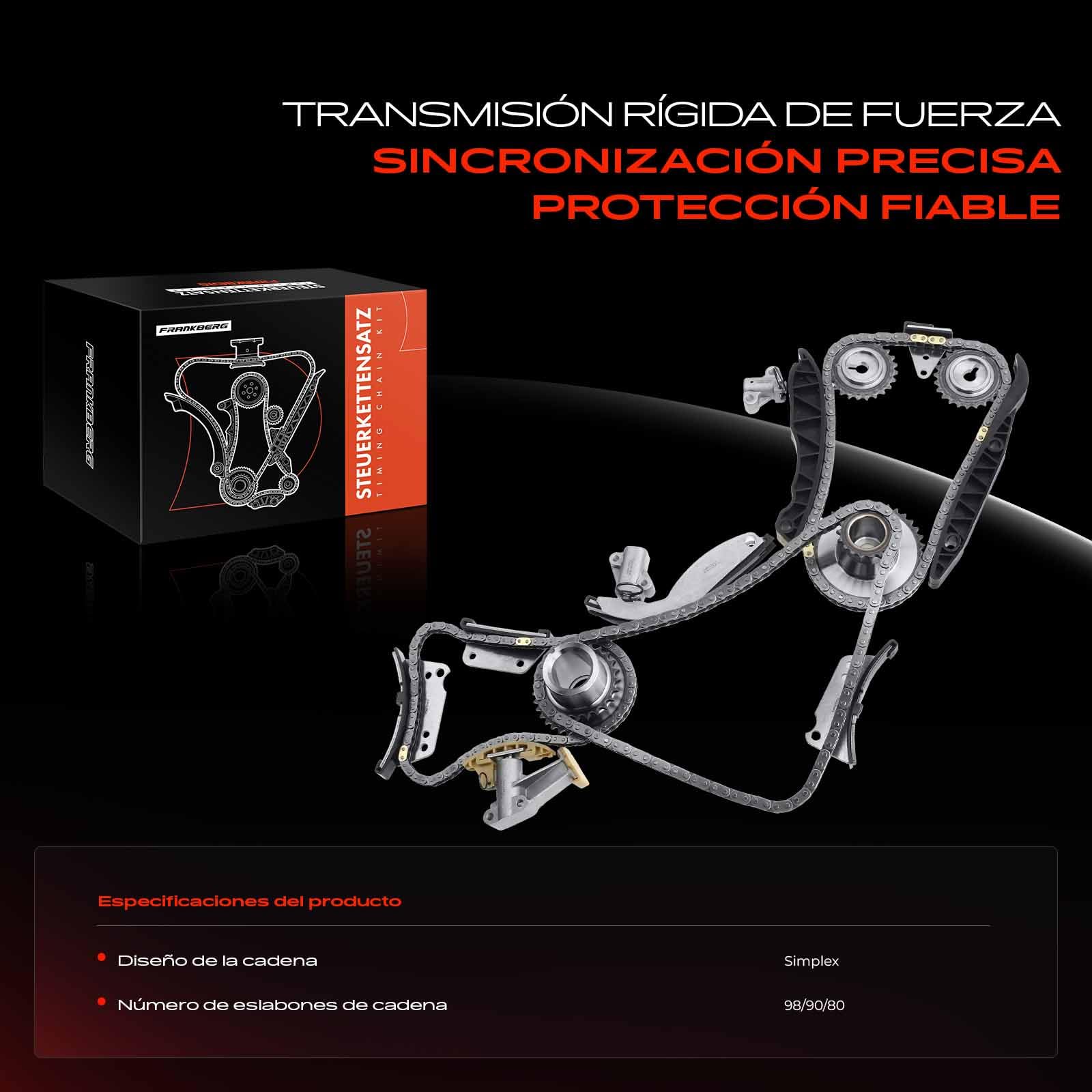 Frankberg Kit de cadena de distribución 23351-4A020 | Compatible con: Caja H-1 A1, Autobús H350, Sorento I JC, H-1 Travel TQ, Plataforma plana/chasis Porter