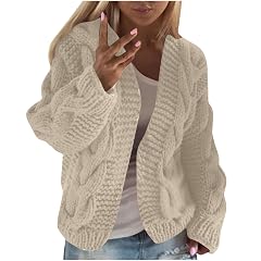 Womens Cable Knit Oversized Cardigan Solid Color Open Front Casual Sweater Cardigans Going Out Casual Outfits