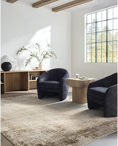 Miniatura 18 de Livabliss x Galey Alix Myrtle Avenue V - Alfombra vintage de tablero de ajedrez, 5 pies 3 pulgadas x 7 pies 7 pulgadas (5 x 8 pies), gris pardo a