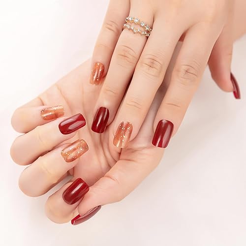 Miniatura 1 de MOMSON Tiras de uñas de gel semicuradas, calcomanías de esmalte de uñas de gel, envolturas de uñas completas para bricolaje en casa, funciona con