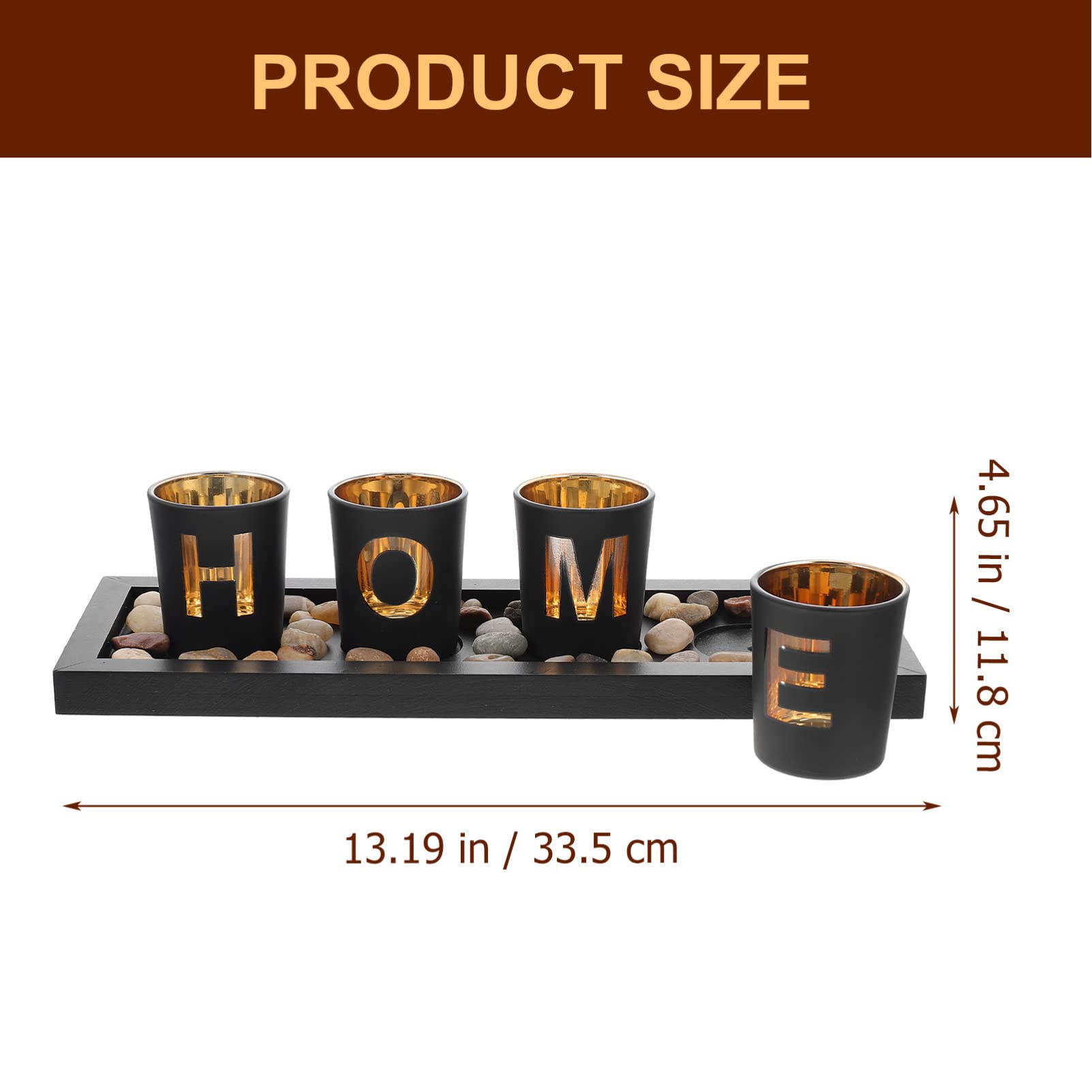 Plateau Porte-bougie En Verre Noir Unique Décoration Dintérieur Motif Lettre Friends