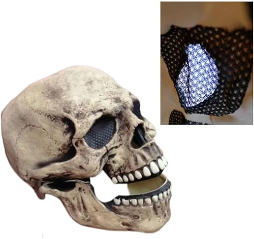 Miniatura 2 de Máscara de calavera aterradora para Halloween, mandíbula móvil, cabeza completa, esqueleto, mandíbula móvil, boca móvil, casco facial de látex