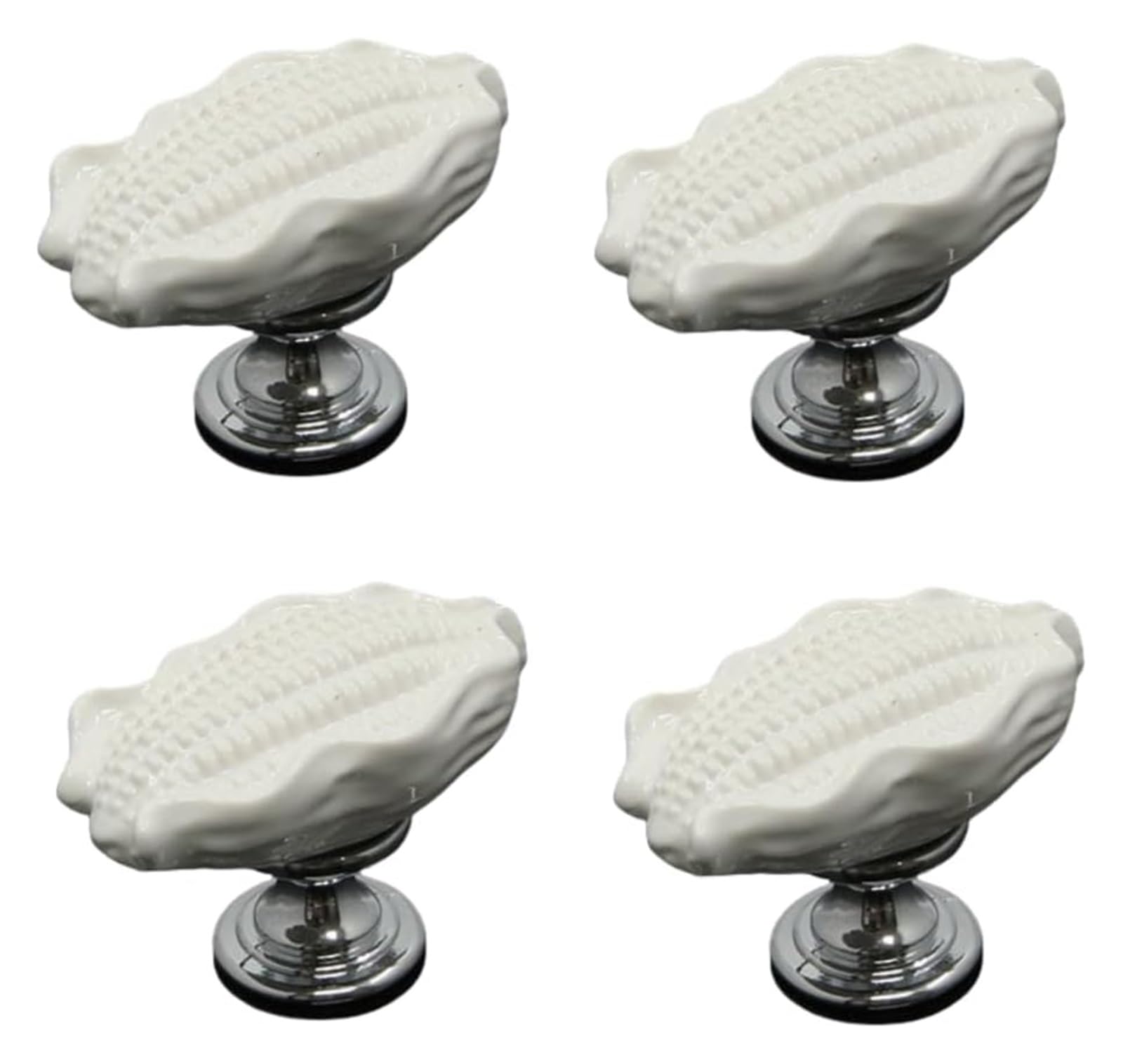LQZAXSRDR Ceramic Cupboard Drawer Handle Knobs, Ceramic Door Knobs, 4 Pcs and Zinc Alloy Drawer Handles Multicolor 49x36x31mm(White)