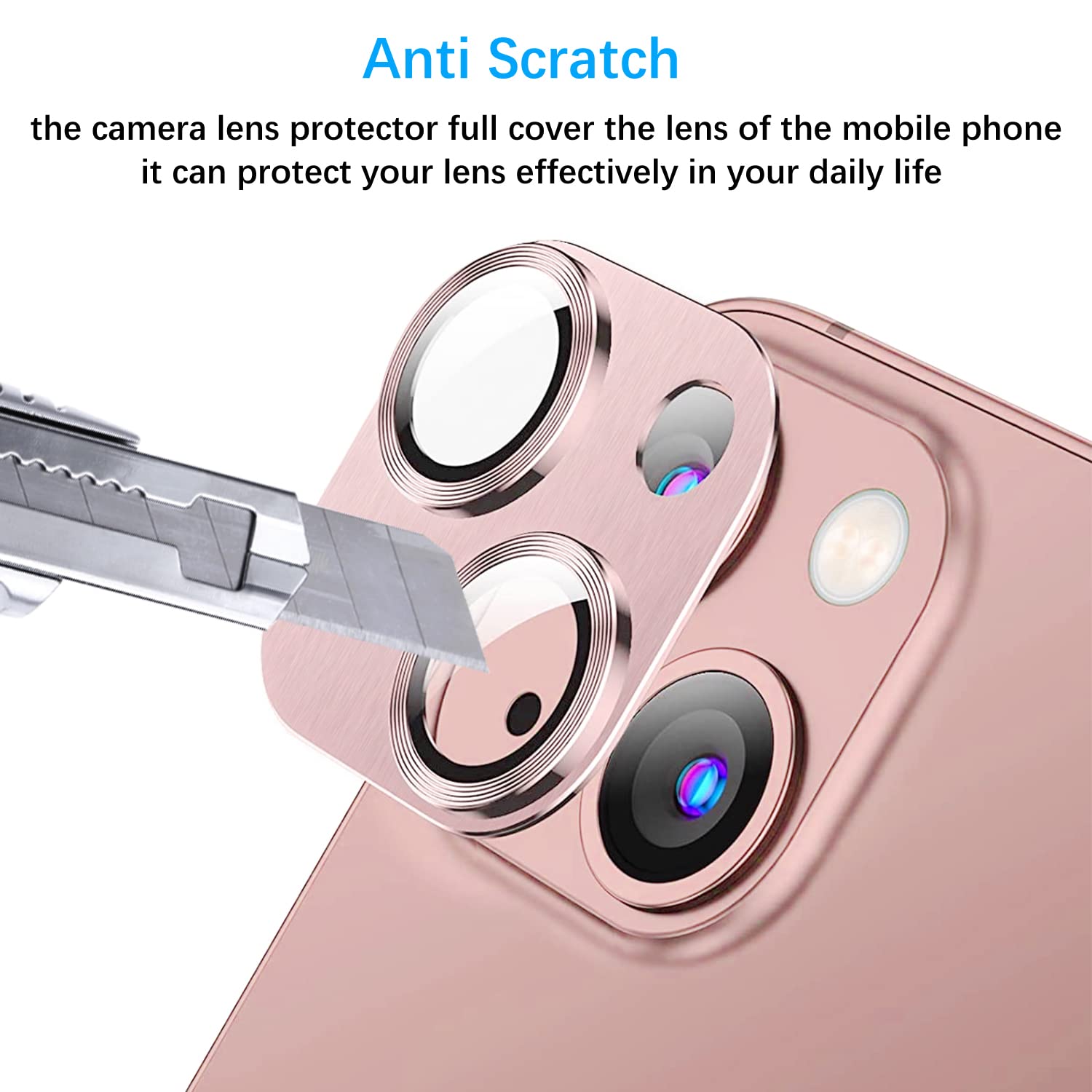 ZoRoll Camera Lens Protector Compatible with iPhone 13/13 mini, Full Coverage Metal Aluminium Cover - Image 3