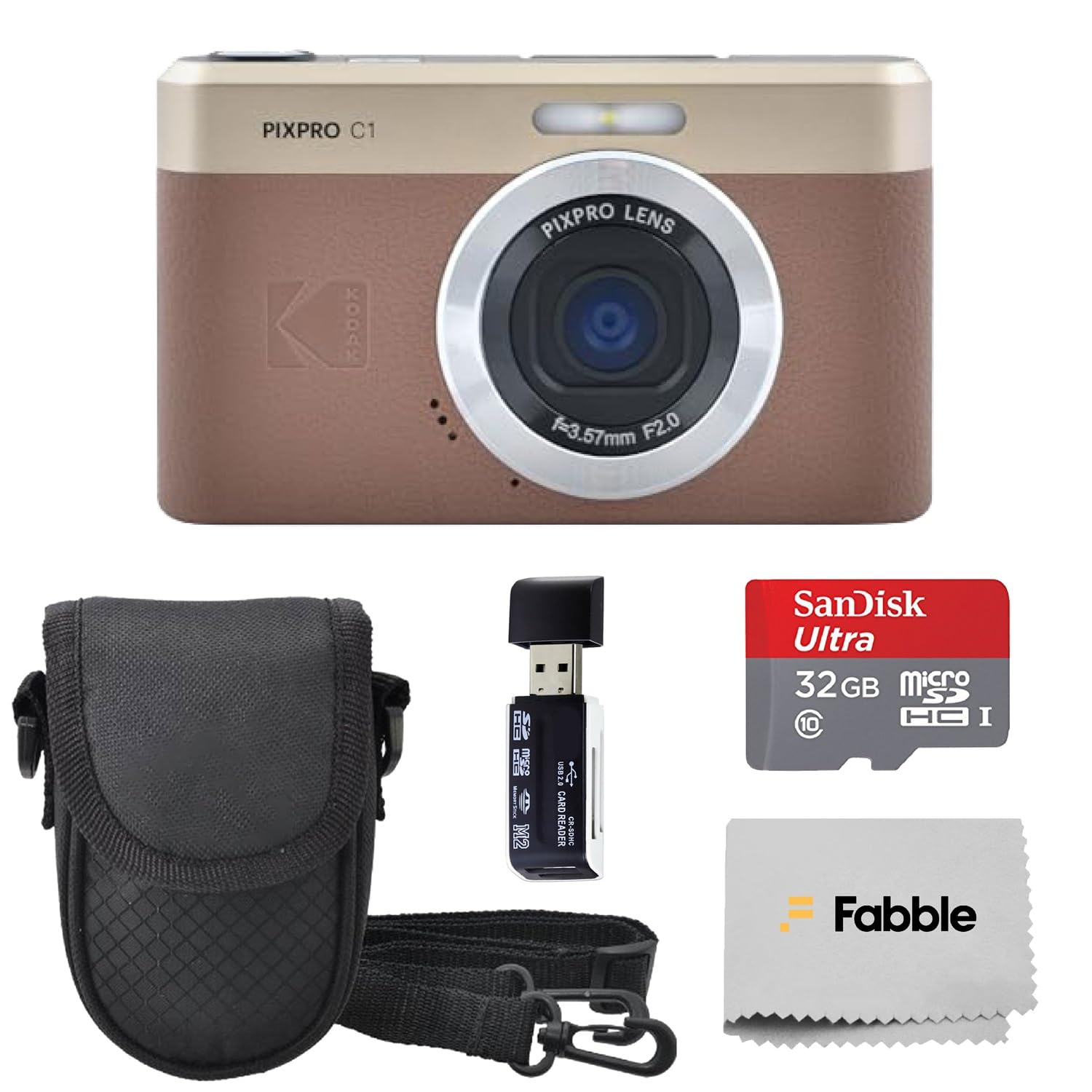 Kodak PIXPRO C1 デジタルカメラ+microSDカード付き Buy Kodak PIXPRO C1 Compact Digital Camera (Brown) with 32GB