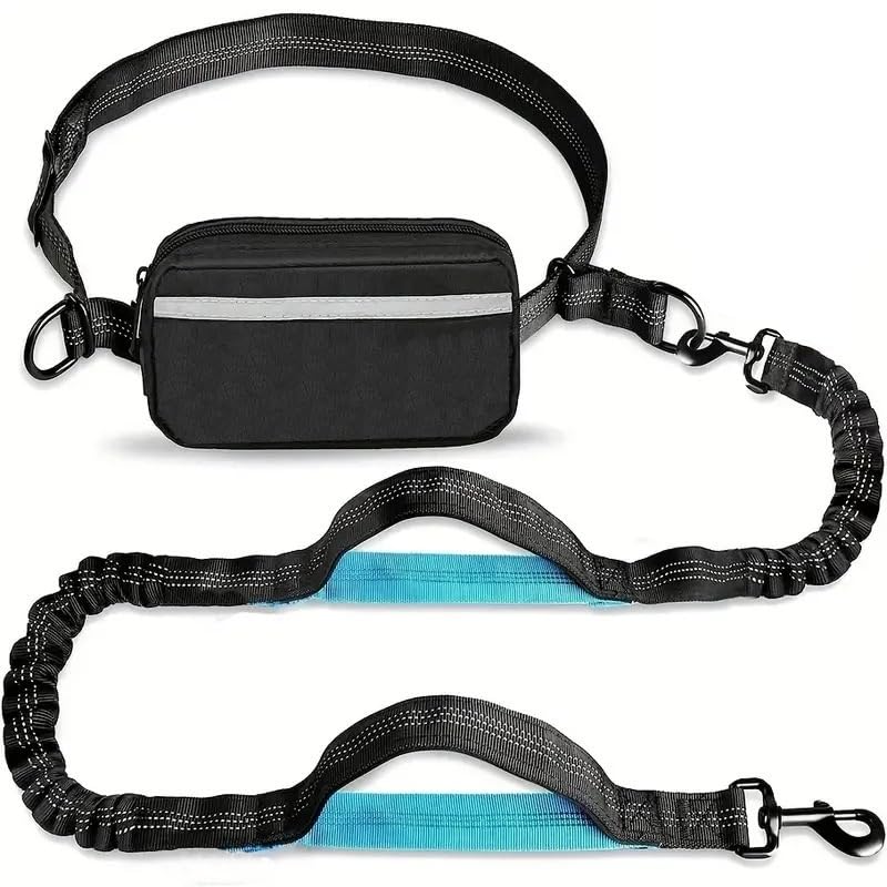 Correa ajustable para correr para perros, cintura cómoda, correa para pasear mascotas para trotar, senderismo, adecuada para perros medianos y grandes