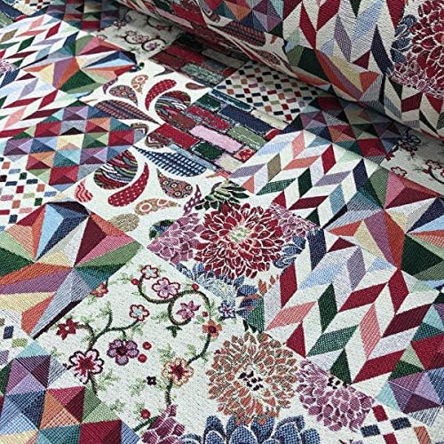 Kt KILOtela, Eco-Friendly Gobelin Jacquard Upholstery Fabric, OEKO-TEX Certified, Patchwork Design, Ideal for Sofas Chairs - Image 5