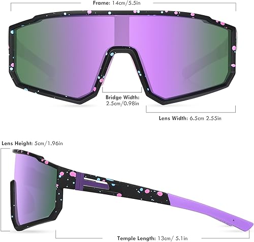 Miniatura 2 de MVPTGRS Gafas de sol de béisbol juveniles para niños y niñas de 8 a 14 años TR90 con marco para niños, gafas de sol deportivas para sóftbol,