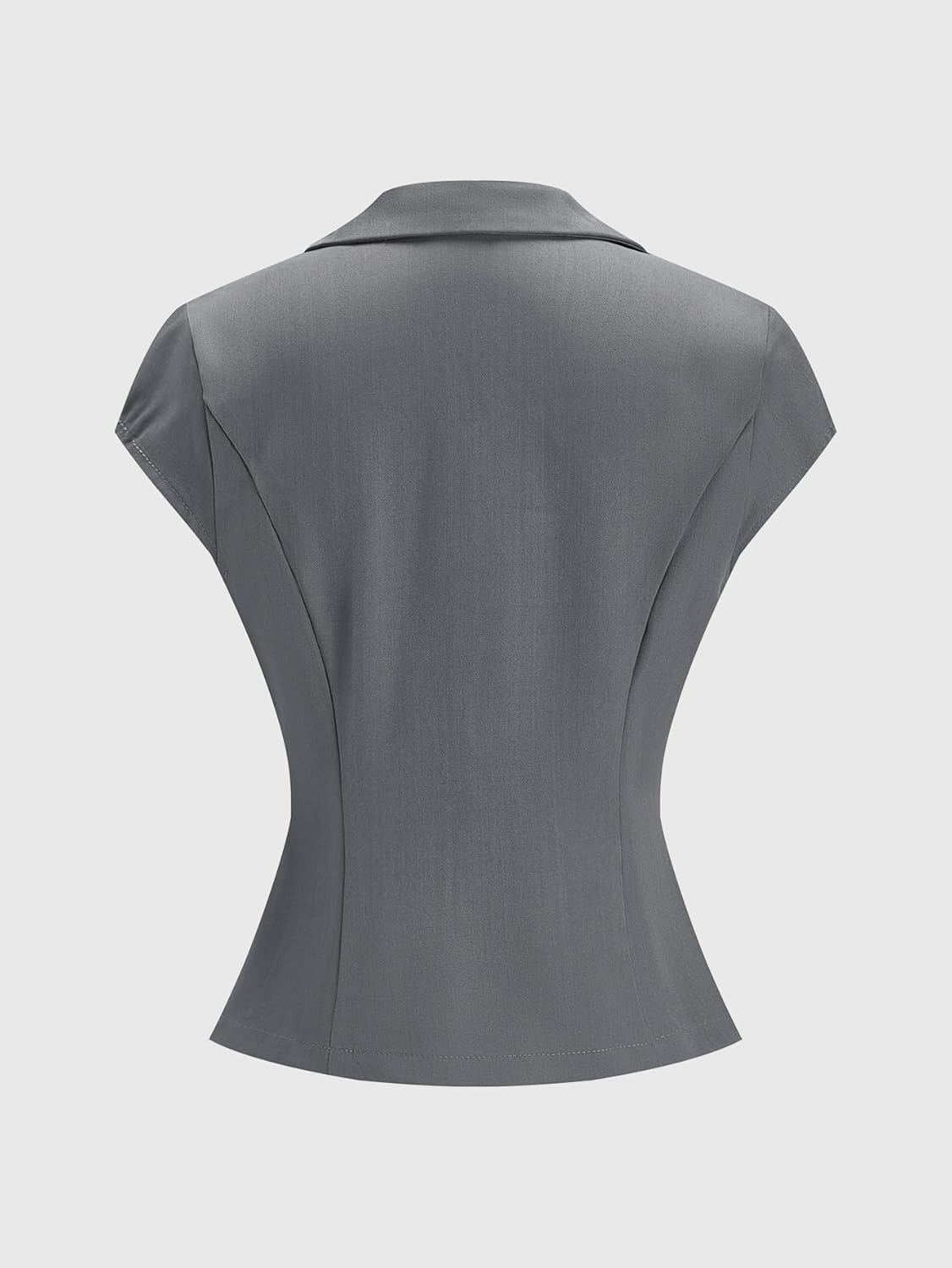 Women's Double Breasted Blazer Elegant Short Sleeve Business Casual Suit Jackets