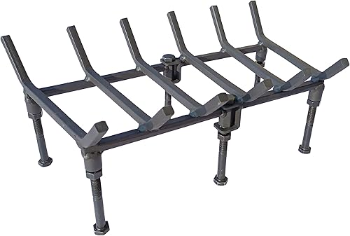 TAFIEDA Soporte para leña para chimenea. Rejilla de chimenea de acero sólido resistente de 18 pulgadas. Rejilla de chimenea ajustable mejorada de 6