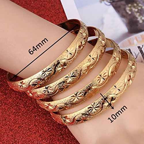 4pcs Dubai Gold Bangle Bracelet 18k Gold Plated Women Decoration Party Bangle African Ethiopian Jewelry2