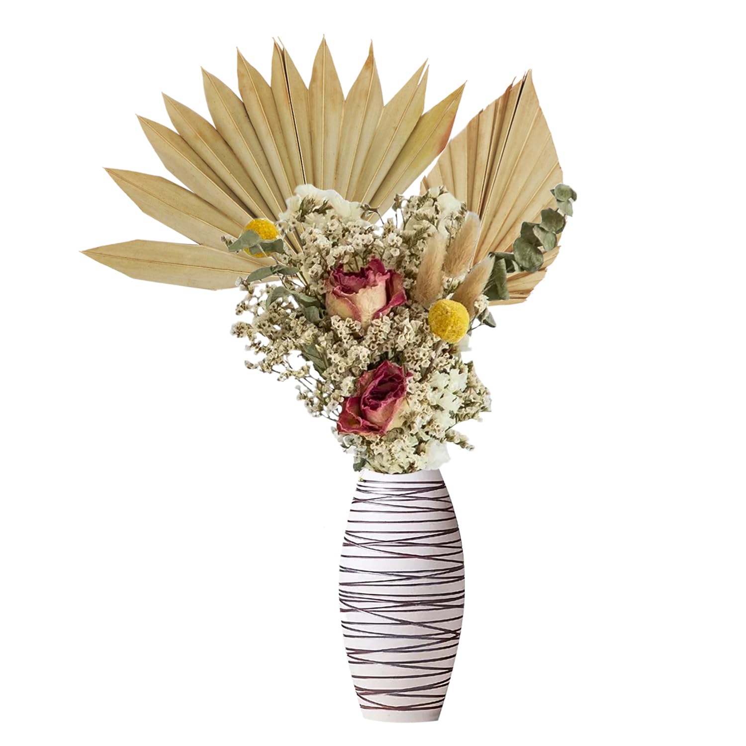 Lot de 5 feuilles de palmier séchées naturelles – Décoration de mariage bohème avec bouquet de lances de palmier pour la maison, vase, arrangements de table, anniversaire et décorations de fête