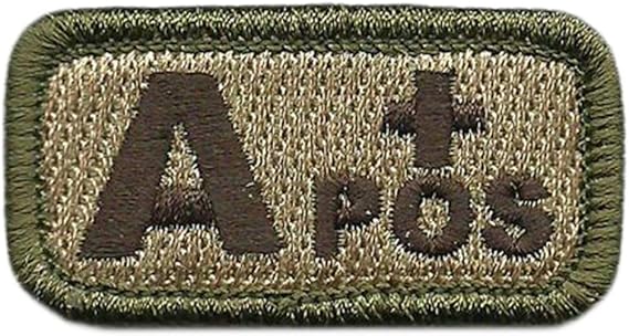 Gadsden and Culpeper Tactical Blood Type Patches - Type A Positive - 2"x1" (Multitan)