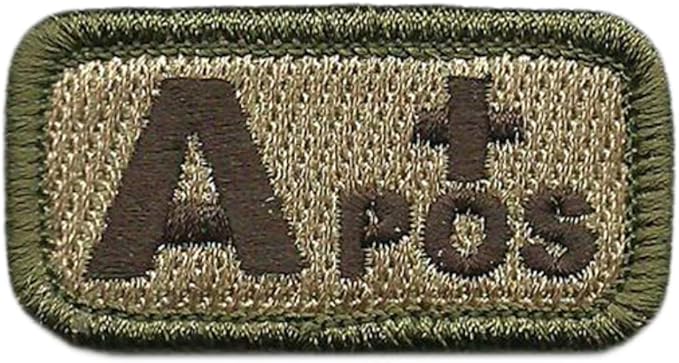 Gadsden and Culpeper Tactical Blood Type Patches - Type A Positive - 2"x1" (Multitan)