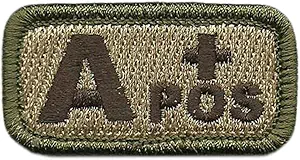 Gadsden and Culpeper Tactical Blood Type Patches - Type A Positive - 2"x1" (Multitan)