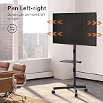 KKTONER Mobile TV Cart for 23 to 65 inch LCD LED Flat Screen/Curved TVs Floor TV Stand on Wheels with Height Adjustable Shelf Max VESA 400x400mm Rolling Floor TV Trolley Holds up to 88lbs