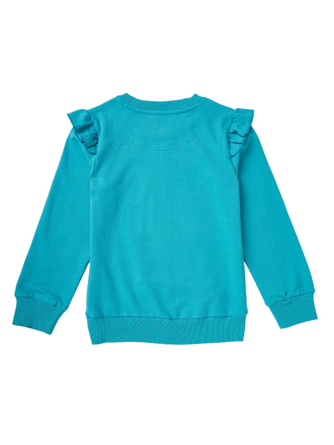 9 Years Girls Sweatshirt By Cub McPaws | Cotton Round Neck Full Sleeves Kids Pullover Sweatshirt for Girls| Aqua Girls Winter Wear with Graphic Print | 9-10 Years 4