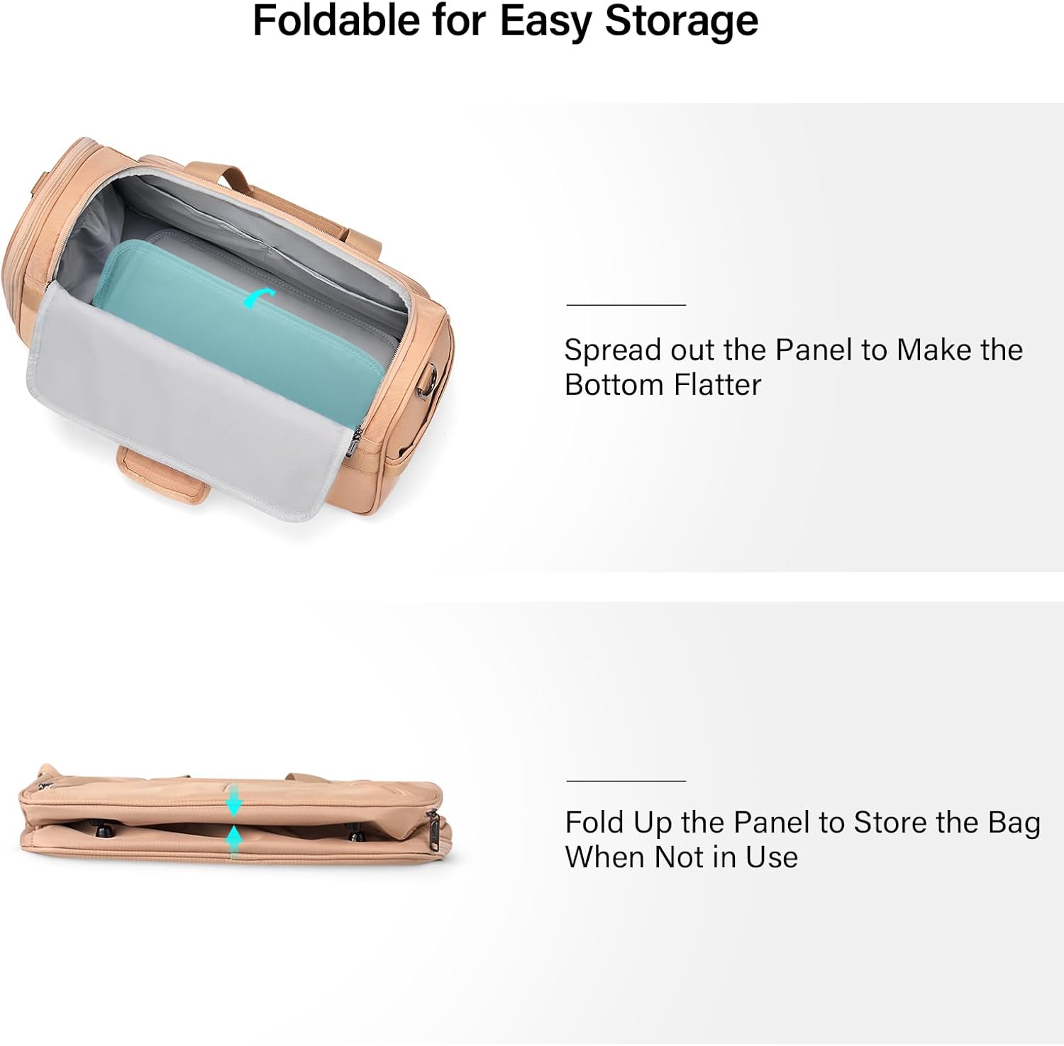 Hanke Foldable Underseat Carry On luggage Bag, Travel Tote Bag for Women & Men, Personal Item Travel Bag Softside Lightweight Luggage Bags for Travel Flight Crew Overnight Weekender.（Pink） - Image 8