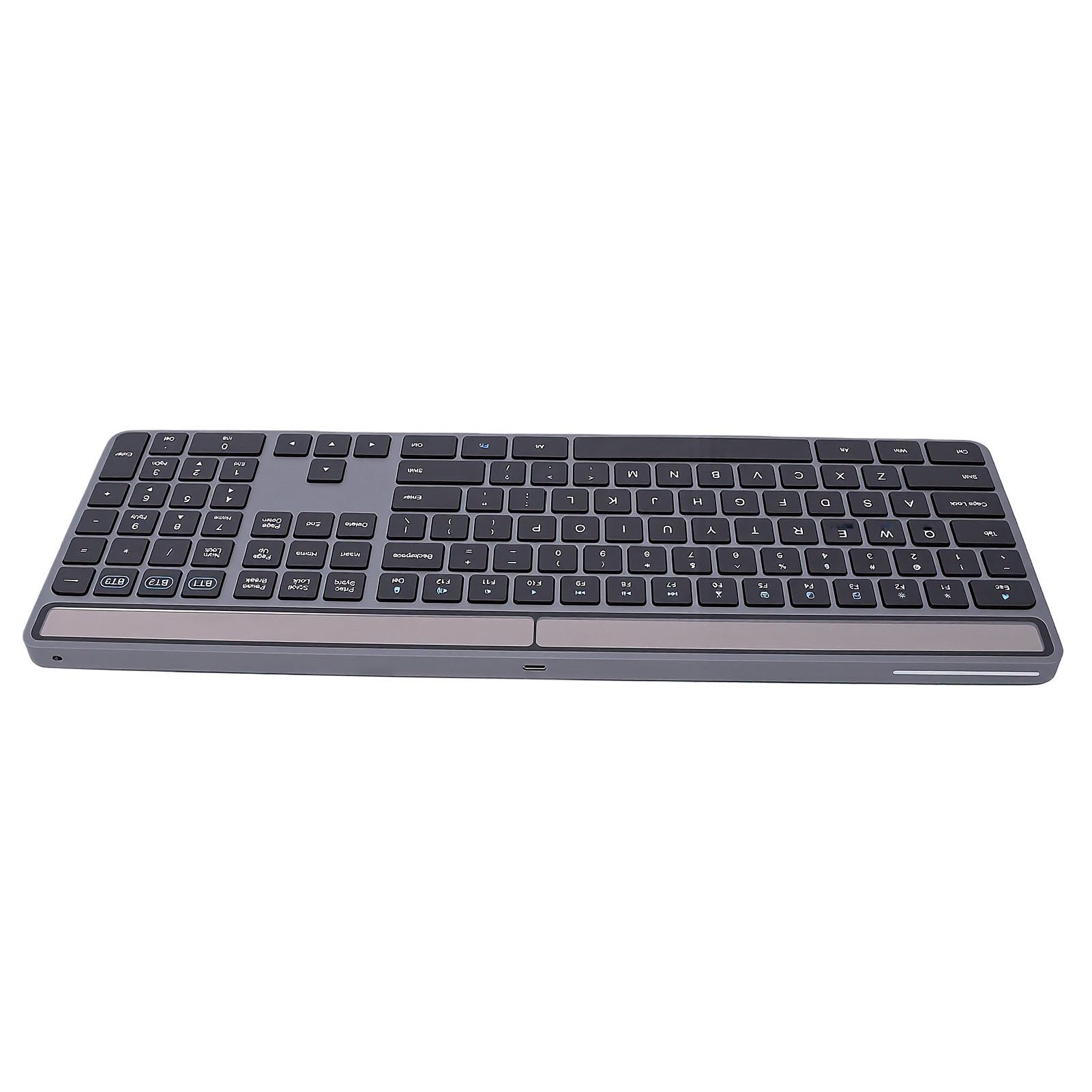 Tastiera Wireless a Ricarica Solare 109 Tasti in Lega di Alluminio