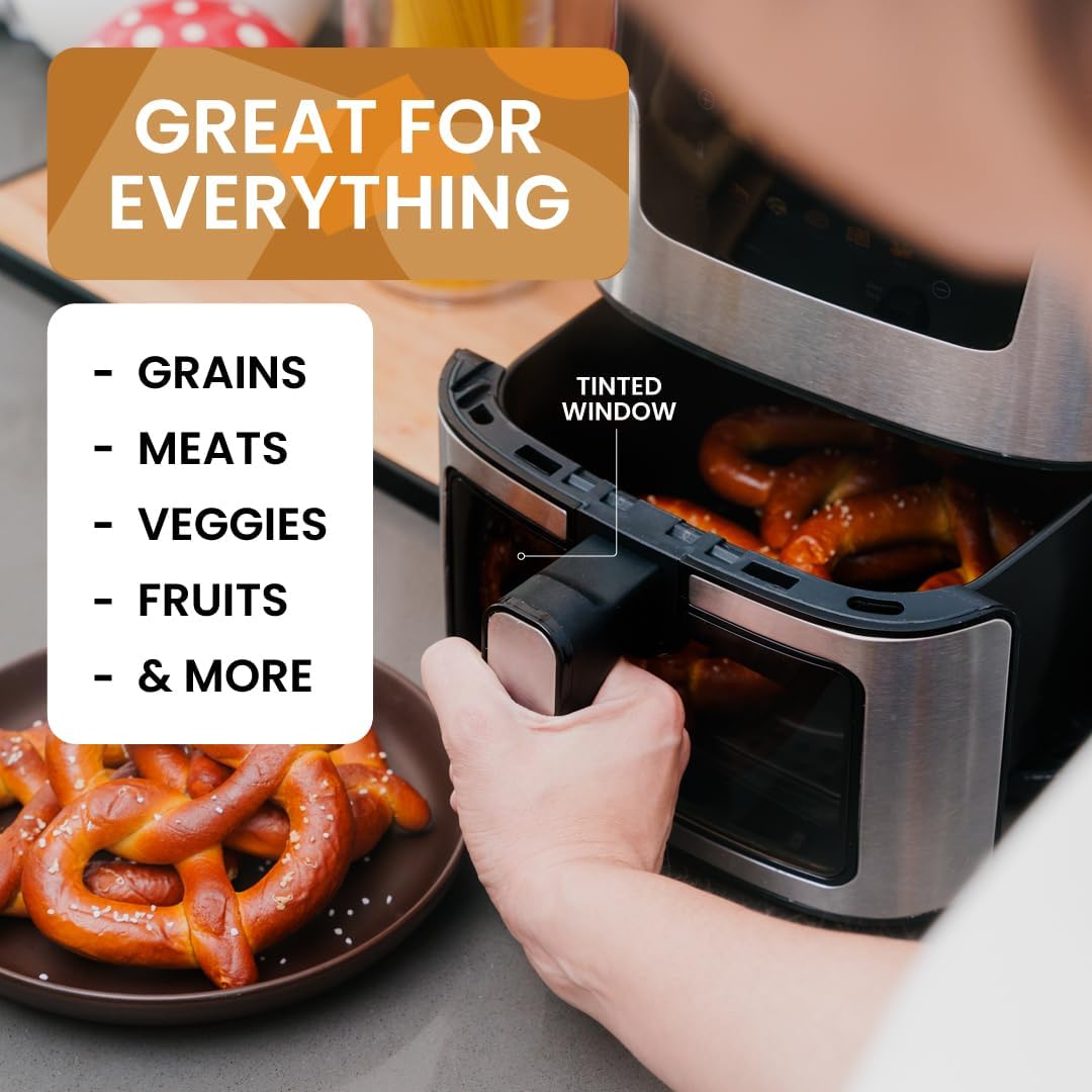 Stilaris 4.5L Digital Air Fryer | Compact & Non-Toxic Countertop Air Fryer for Small Kitchens | Easy-to-Use with Precision Touch Controls | Healthy Meals in Minutes