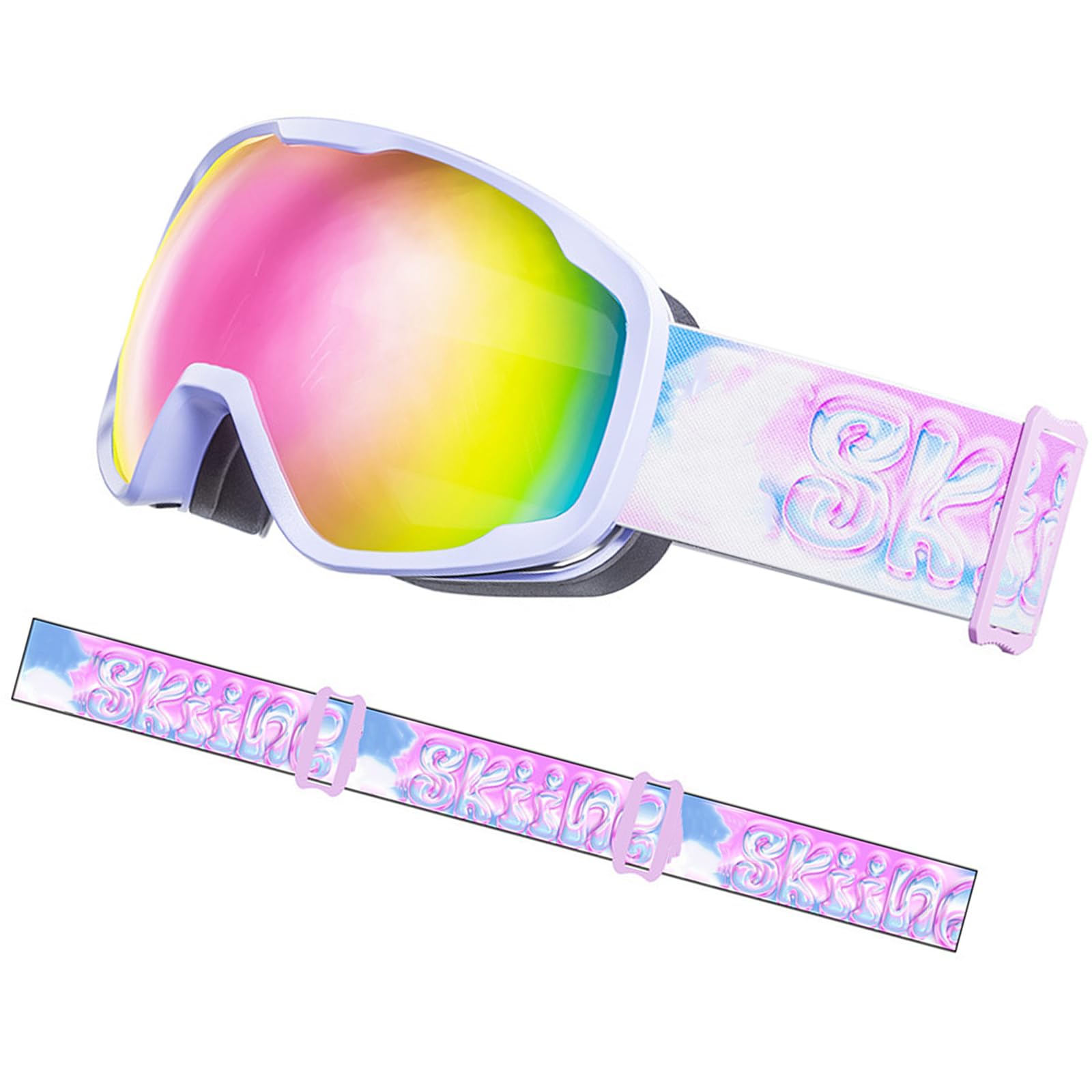Lunettes de ski double couche résistantes à la buée confortables à porter pour garçons et filles de 3 à 15 ans pour sports d'hiver, ski, snowboard