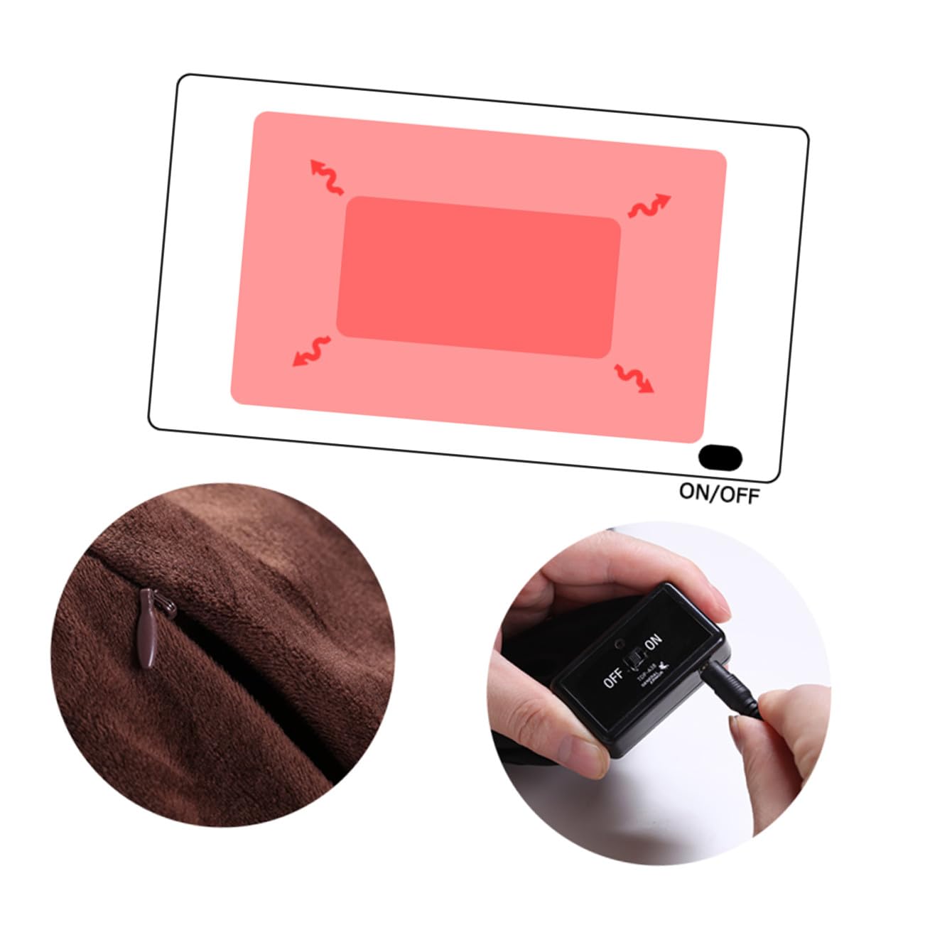 Veemoon Couverture en 5v Chauffante Électrique Flanelle USB pour L’Hiver