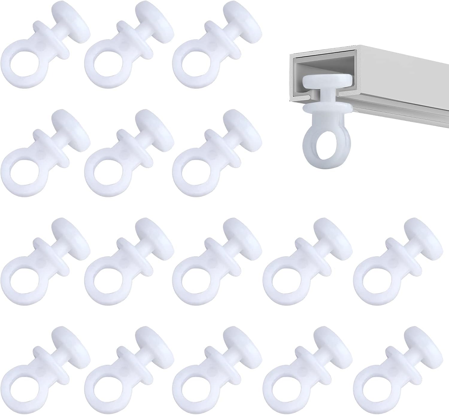 Curtain Plastic Track Clip Buckle, 100Sliders Nylon Hanging Curtain