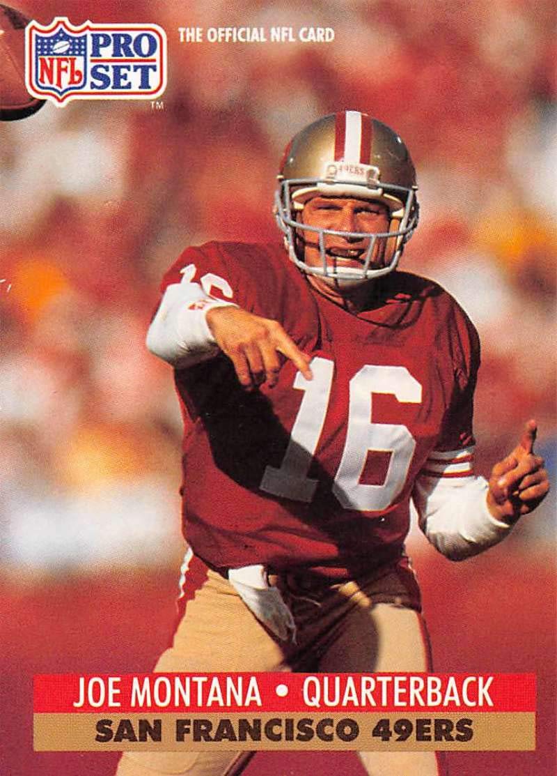 Amazon.com: 1991 Pro Set Football Card #653 Joe Montana San Francisco 49ers  Official NFL Trading Card : Collectibles & Fine Art