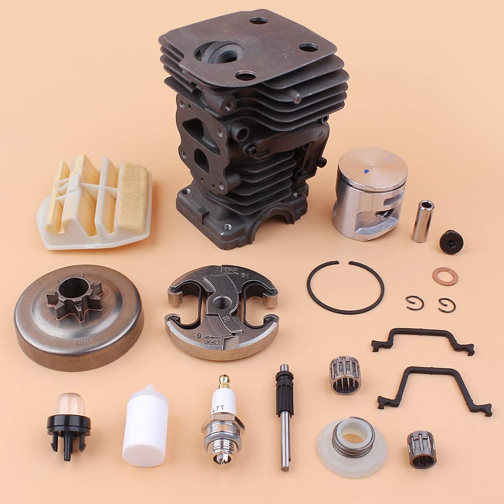 Kit de Bomba de Aceite de Filtro de Aire de Tambor de Embrague de pistón de Cilindro de 44 mm Compatible con Piezas de Motor de Motosierra de Gasolina Husqvarna 450445 E 544119802