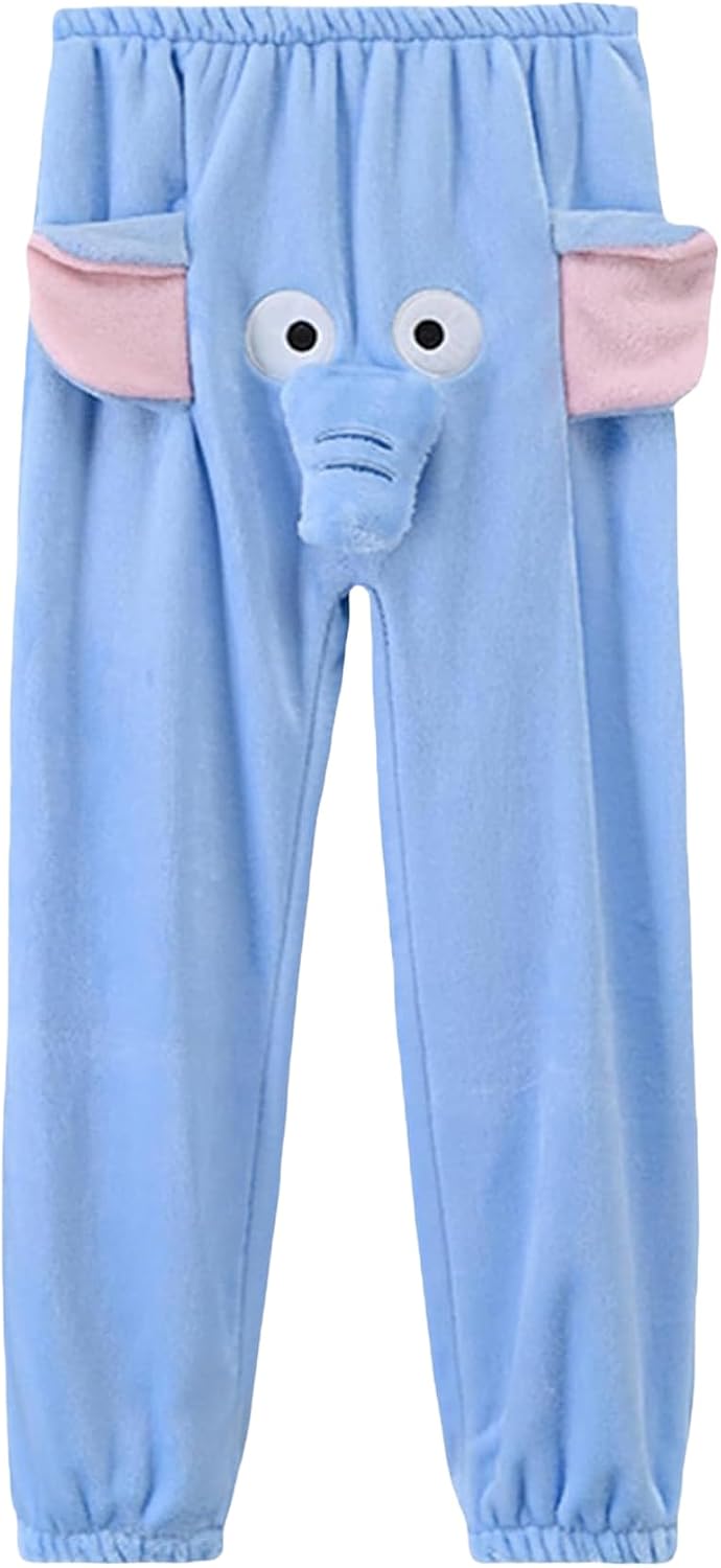 Matching Pajamas for Couples Funny Cartoon Elephant Soft Pajama Pants for Men Women Family Casual Sleepwear